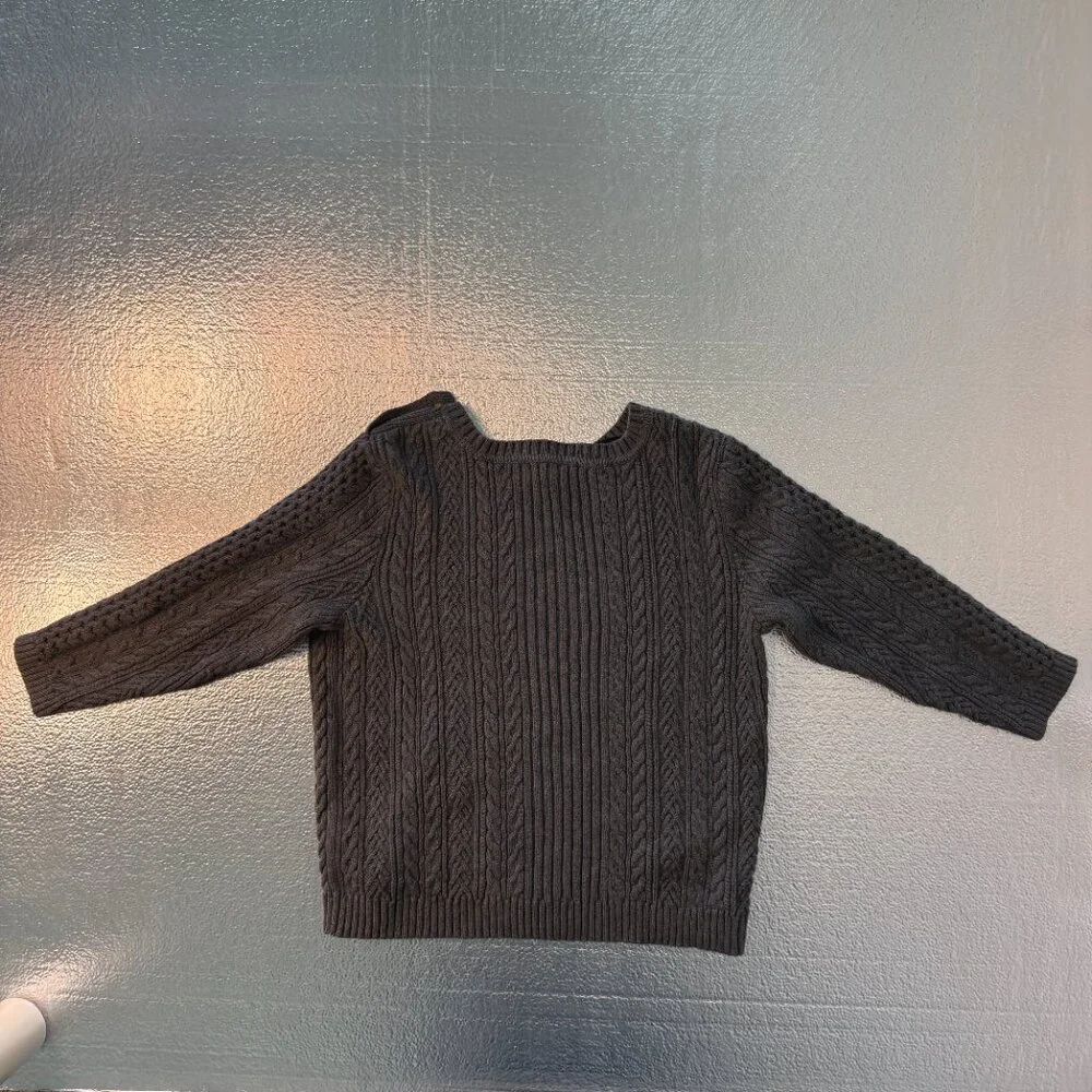 Tommy Hilfiger Cable Knit Long Sleeve Sweater Women’s Size‎ Large Crewneck Gray